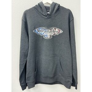 Wrangler‎ Country USA 1947 Gray Hoodie Sweatshirt Mens XL Pullover